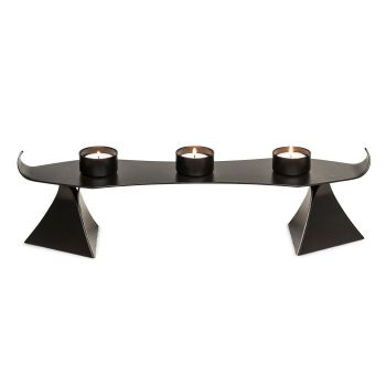 Black Metal Harbour Style Tea Light Candle Holder Stand