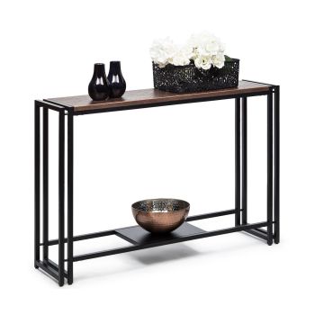 Sleek Hallway Console Table with Copper Textured Top