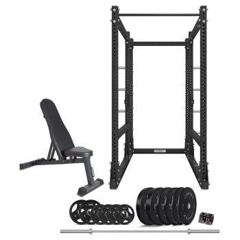 CORTEX ALPHA Series ARK06 Commerical Full Rack with Storage + 100kg of Olympic Weights and Barbell