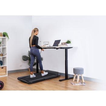 Lifespan Fitness V-FOLD Treadmill with ErgoDesk Automatic Standing Desk 1500mm in White/Black