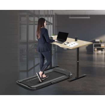 Lifespan Fitness V-FOLD Treadmill with ErgoDesk Automatic Standing Desk 1500mm in Oak/Black