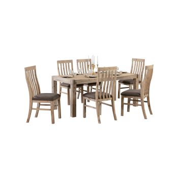 9 Pieces Dining Suite 210cm Large Size Dining Table & 8X Chairs with Solid Acacia Wooden Base in Oak Colour