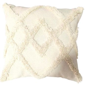 Cream cushion in embroidered design 45x45 cm