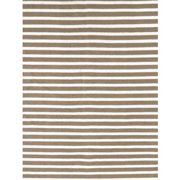 Beige/cream striped cotton kilim rug120x180 cm