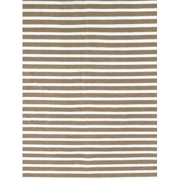 Beige cream striped cotton kilim rug190x250 cm