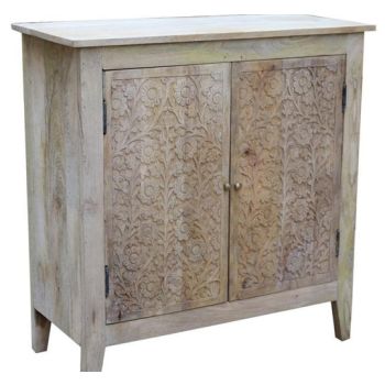 Sand blasted 2 drawer natural cabinet 82(w)x80(h)x 33(d)