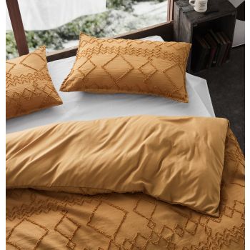 Tufted ultra soft microfiber quilt cover set-single caramel