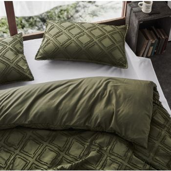 Tufted ultra soft microfiber quilt cover set-single khaiki green