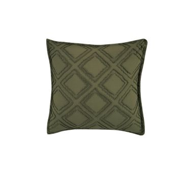 TUFTED MICROFIBRE SUPER SOFT CUSHION COVER-KHAKI GREEN