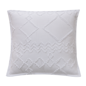 TUFTED MICROFIBRE SUPER SOFT CUSHION COVER-WHITE