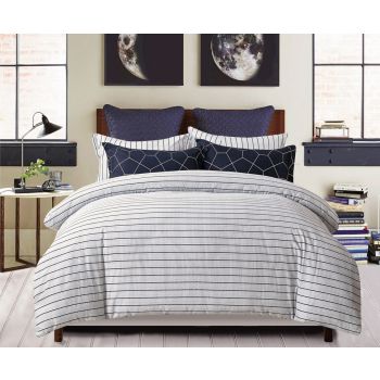 Fred 100% cotton reversible quilt cover set-queen size