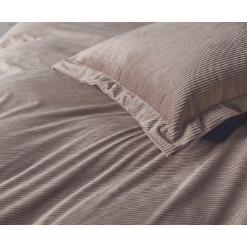 Corduroy Velvet Queen Bed Quilt Cover Set-Mink