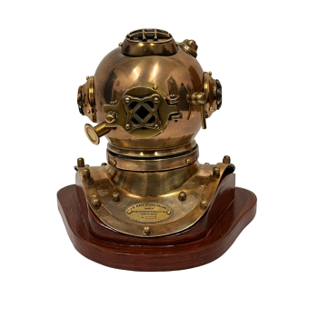 US Navy Mark V Diving Helmet Miniature 230mm - Antique Finish