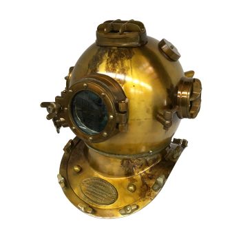 US Navy Mark V Diving Helmet â€“ Brass Antique Finish