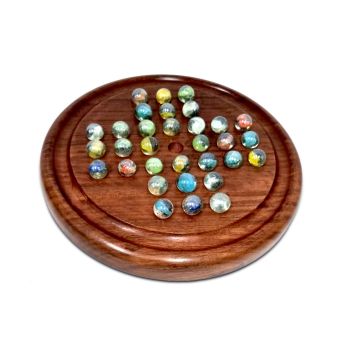 Wooden Solitaire Game - Marble balls