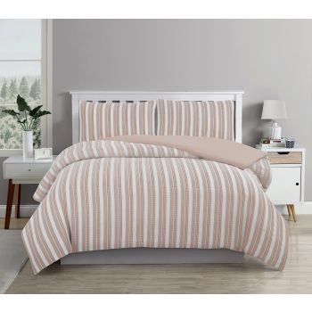 Cove TEXTURED ROSE DUST QUILT COVER SET - DOUBLE