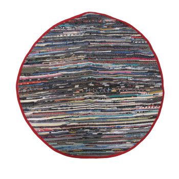 Cotton Chindi Round Mat Red