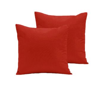 Pair of  280TC Polyester Cotton European Pillowcases Red