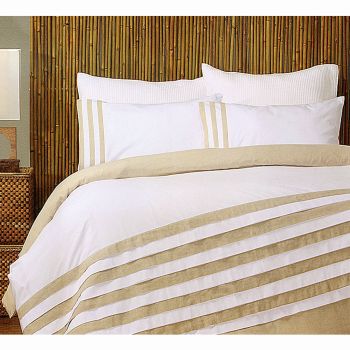 Turin White Linen Quilt Cover Set KING