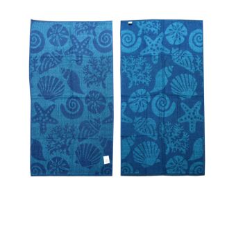 Set of 4 Imperfect Jacquard Terry Beach Towels Star Fish