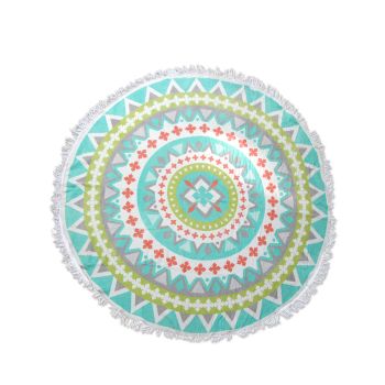 Zoey Bright Colors 100% Cotton Round Beach Towel 