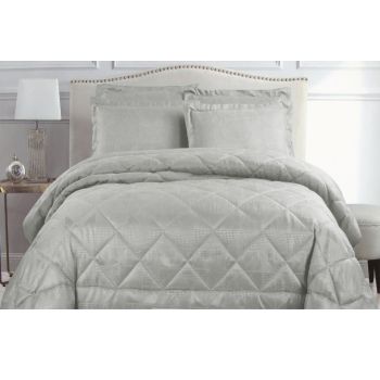 Hotel Living Eli Jacquard Comforter Set King Silver