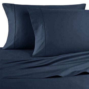 Artex 250TC 100% Cotton Sheet Set Queen Navy