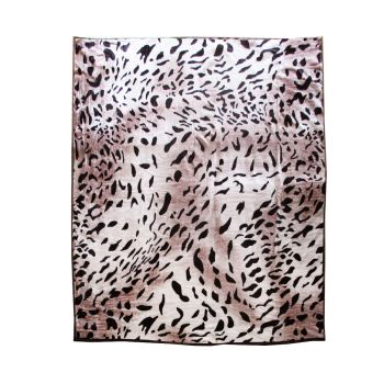 675gsm 2 Ply Animal Print Faux Mink Blanket Queen 200x240 cm Jaguar