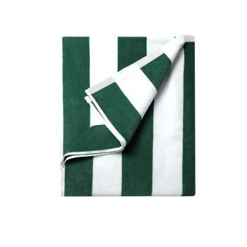 400GSM Cabana Stripe Cotton Polyester Beach Towel Dark Green