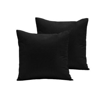 Pair of Polyester Cotton European Pillowcases Black