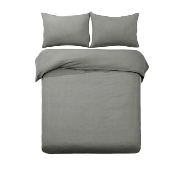 Designer Selection Denver Embossed Quilt Cover Set Grey King