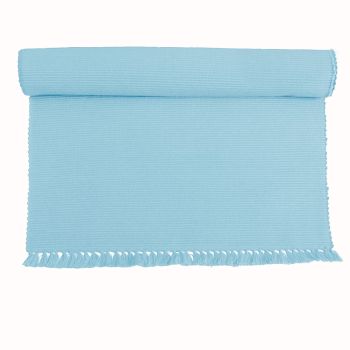 Hoydu Set of 2 - Cotton Ribbed Table Placemats Sky Blue