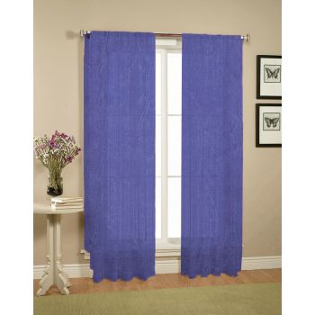 Pair of Crushed Sheer Curtains Blue