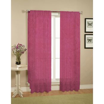 Pair of Crushed Sheer Curtains Burgundy