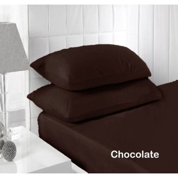 Accessorize 250TC Fitted Sheet Set Chocolate - Single