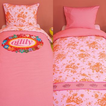 Oilily Prom Flowers Pink Cotton Quilt Cover Set Single