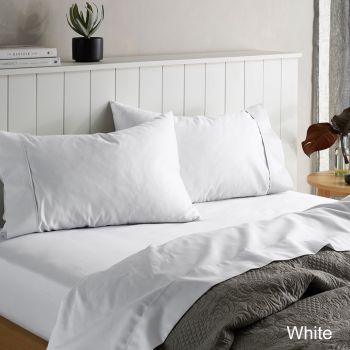 Accessorize 1500TC Cotton Rich Sheet Set White Queen