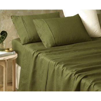 Vintage Design Homewares Hemp Fern Sheet Set Queen