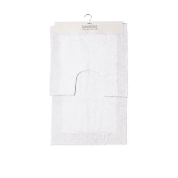 J.Elliot Home Home 2000GSM 2 Pce Dawson 100% Cotton Bath Mat Set White