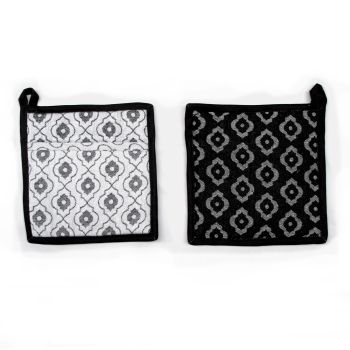 IDC Homewares Set of 2 Alcazar Black Pot Holders