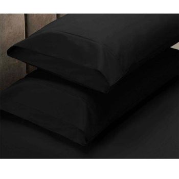 Apartmento 225TC Fitted Sheet Set King Black plus 2 Pillowcases