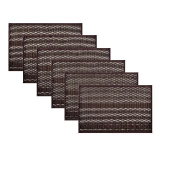 Set of 6 Dreamtime Bamboo Table Placemats 30 x 45cm Brown 