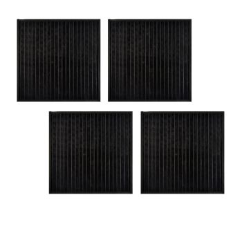 Set of 4 Square Broad Slat Bamboo Table Placemats 35 x 35cm Black 