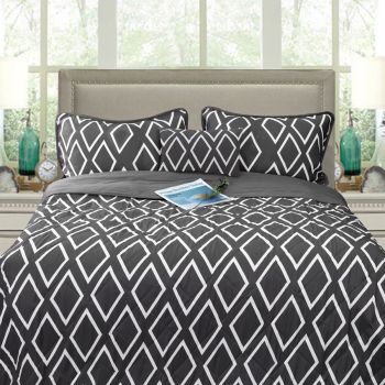 Ramesses Alena Charcoal 4 Pcs Ultrasonic Comforter Set King