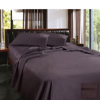 Ramesses 1450TC Egyptian Cotton Sateen Sheet Set Eggplant King