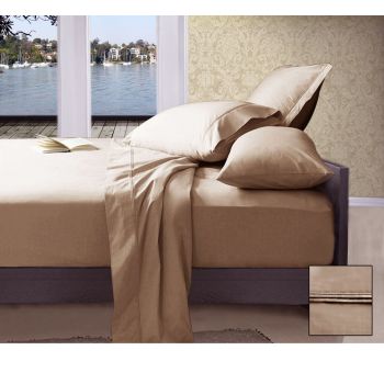 Ramesses 1000TC American Pima Cotton Plain Design Sheet Set Linen Queen