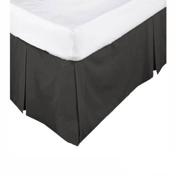 KINGDOM Box Pleated Valance Black - KING