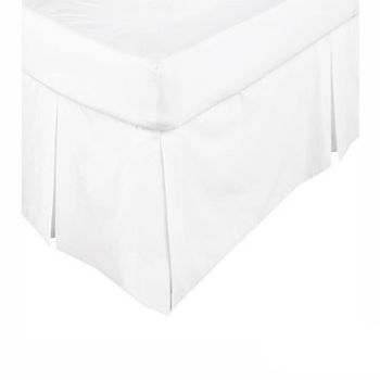 KINGDOM Box Pleated Valance White - KING