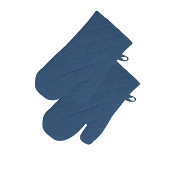 Rans Manhattan Blue Cotton Set of 2 Oven Gloves