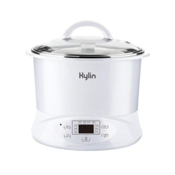 Kylin Electric Slow Cooker Stainless Steel Ceramic Pot Steamer 2.2L With 3 Containers